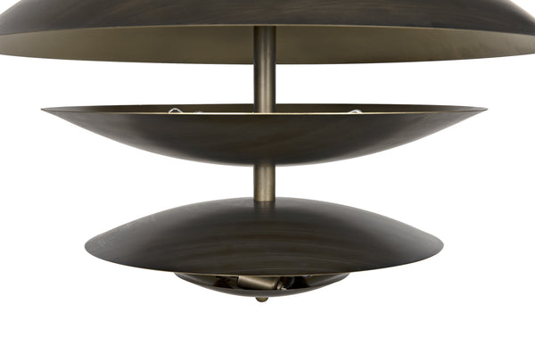 Nora Chandelier, Metal with Aged Brass Finish