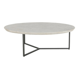 Chloe Coffee Table with Marble Top and Iron Legs