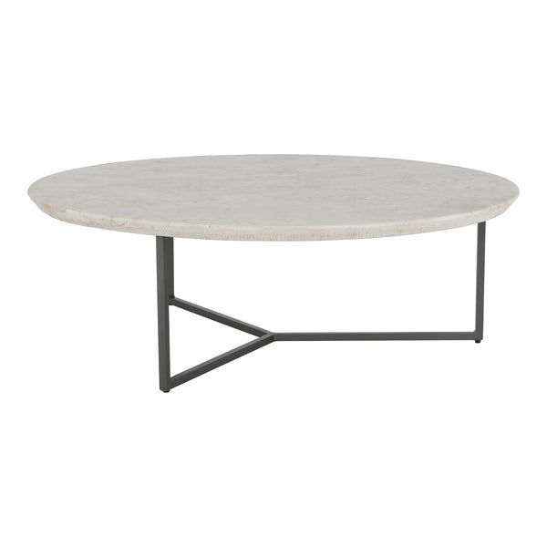 Chloe Coffee Table with Marble Top and Iron Legs