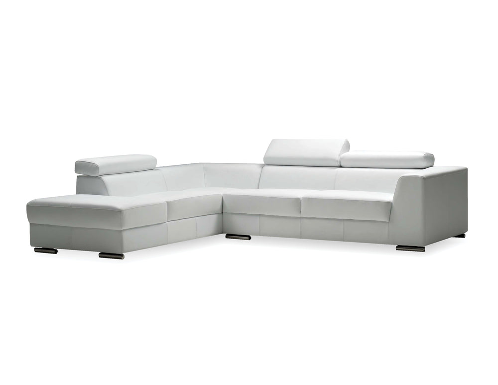 Icon Sectional LAF Chaise in white premium leather