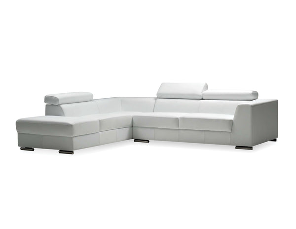 Icon Sectional LAF Chaise in white premium leather