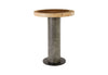 Concrete Bar Table, Chamcha Wood Top, Grey
