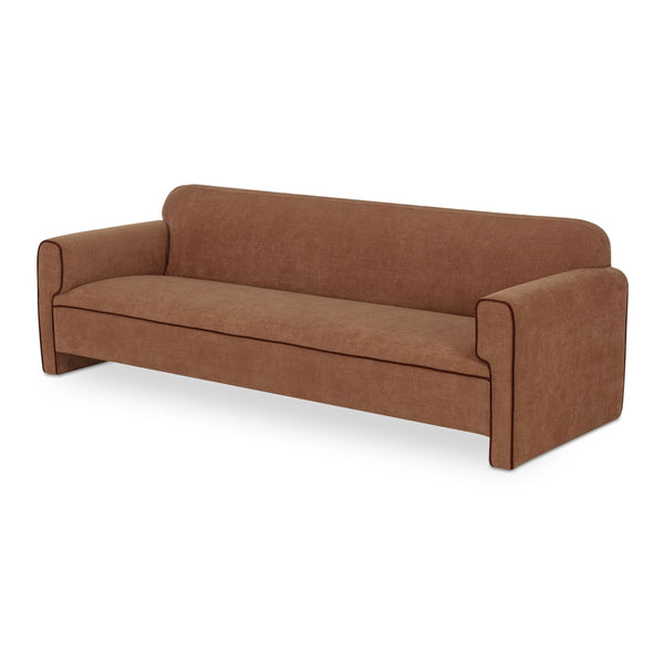 Moe's Leo Sofa in Light Brown with Rolled Arms