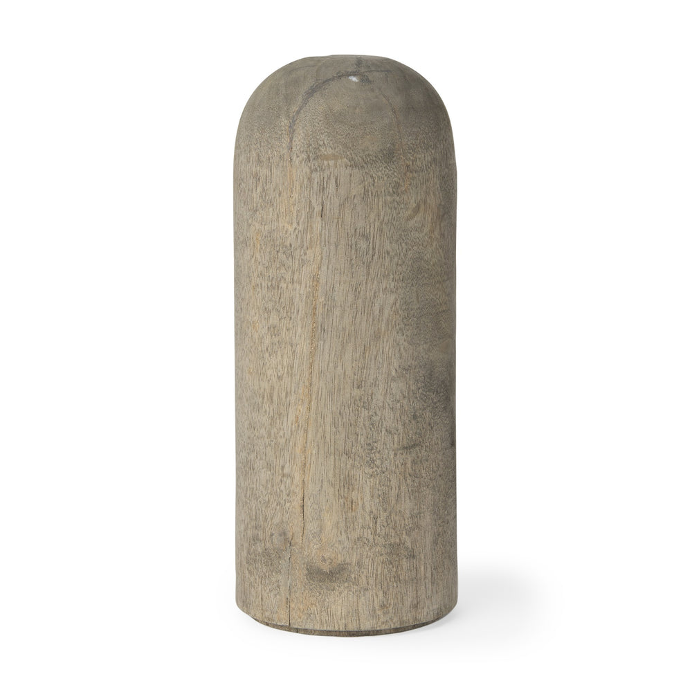 Knox Large Gray-Wash Wood Decorative Object