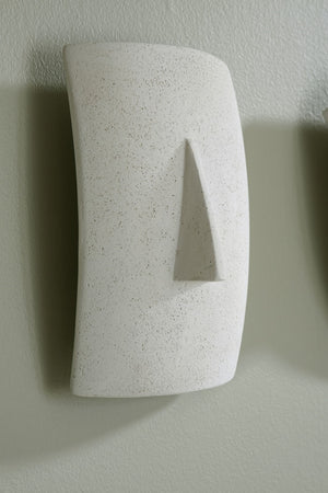 Geometric Cycladic Wall Art, Set of 5, White Stone