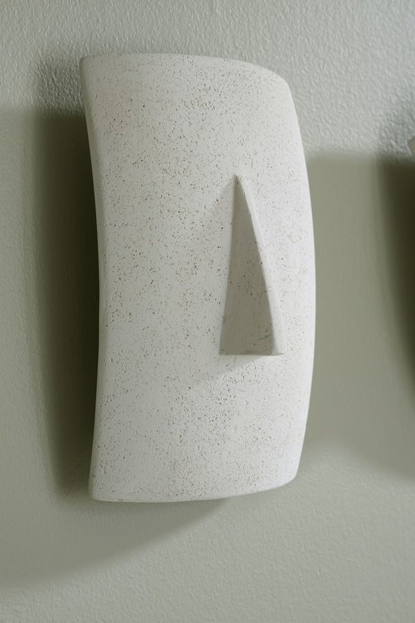 Geometric Cycladic Wall Art, Set of 5, White Stone