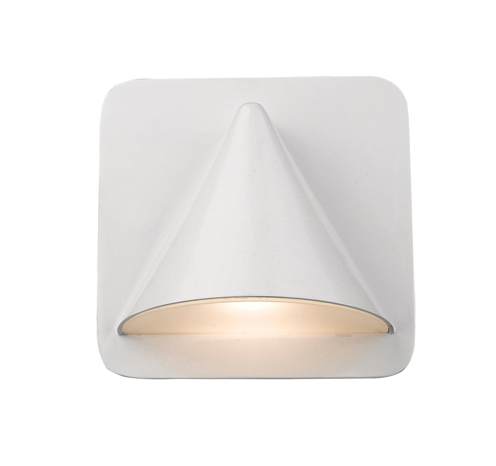 Obelisk 1 Light Outdoor Wall Sconce in White Finish