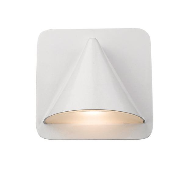 Obelisk 1 Light Outdoor Wall Sconce in White Finish