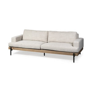Colburne II 95" Beige Upholstered Three Seater Sofa