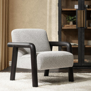 Reyna Upholstered Accent Chair with Curved Wood Frame