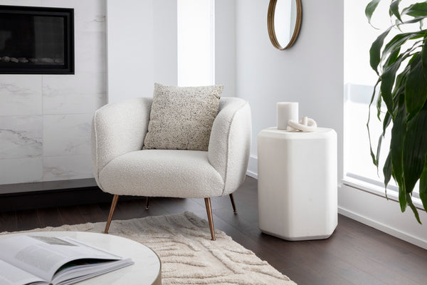 SPEZZA END TABLE - HIGH - WHITE