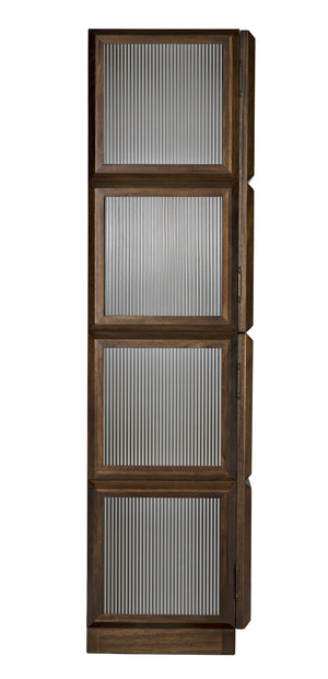 Collins Hutch in Dark Walnut with Glass Accents