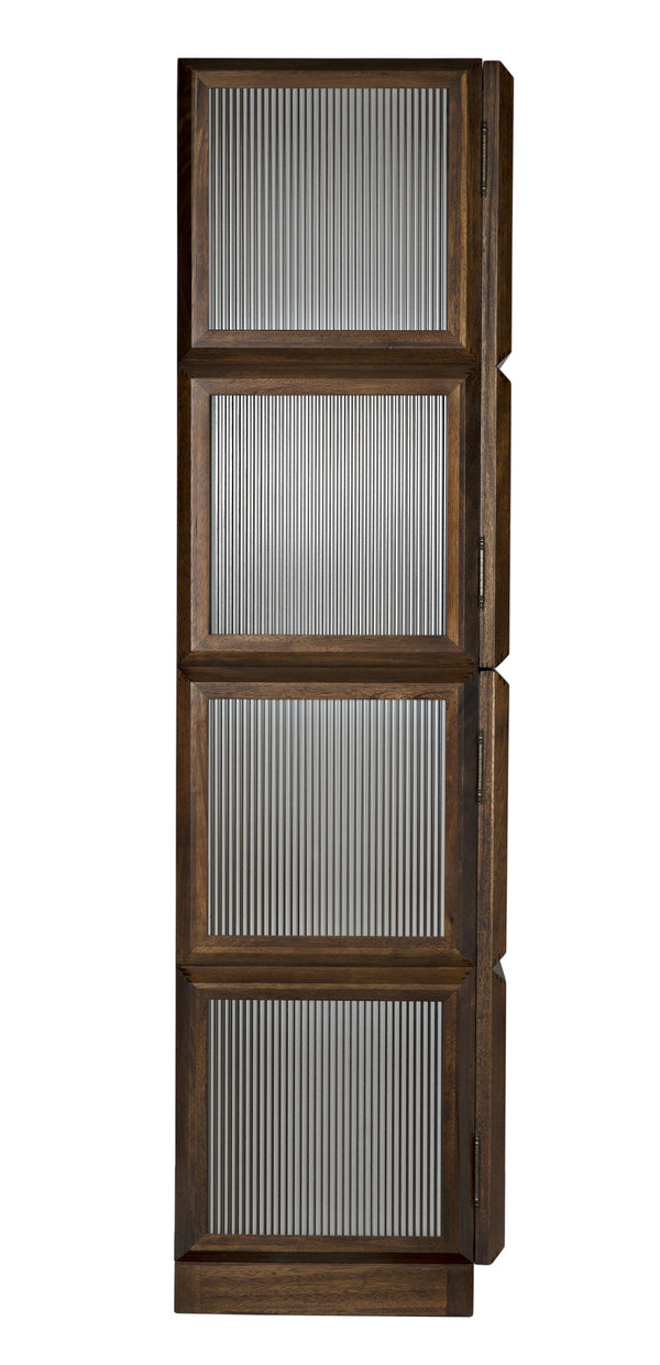 Collins Hutch in Dark Walnut with Glass Accents