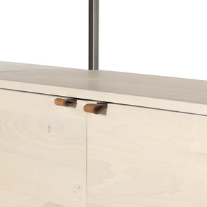 Trey Modular Wall Desk W/ 2 Bookcases - Dove Poplar