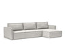 NEWILLA SOFA BED W/LOUNGER 57"X118", W/SLIM ARM RESTS