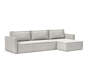 NEWILLA SOFA BED W/LOUNGER 57"X118", W/SLIM ARM RESTS