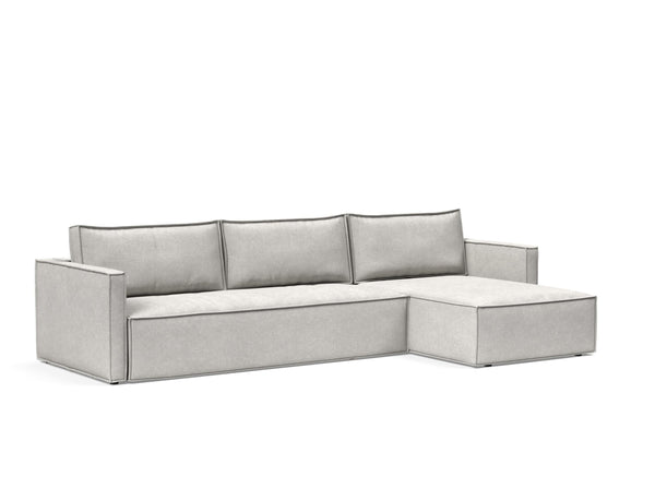 NEWILLA SOFA BED W/LOUNGER 57"X118", W/SLIM ARM RESTS
