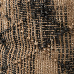 Riley Tan Jute Popcorn Stich Cylindrical Pouf