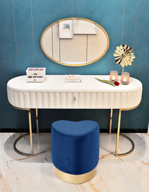 Kristopher Ottoman/Stool In Navy Velvet