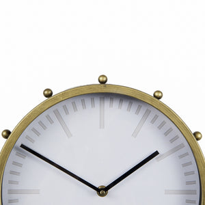 Marian 11.0L x 3.1W x 11.0H Gold Metal W/Studs Round Table Clock