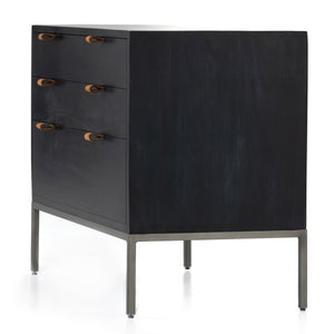 Trey Large Nightstand In Black Wash Poplar