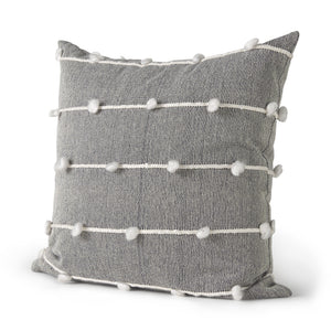 Linda 20 x 20 Navy And Cream With White Detail Decorative Pillow Cover