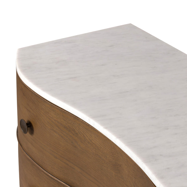 Tiago Marble Chest In Toasted Oak