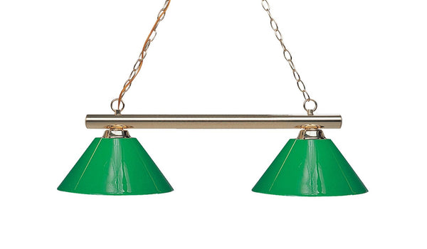 Sharp Shooter 2 Light Billiard Light in Polished Brass Finish