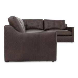 Thurlow 3 Piece Right Modular Sectional in Brown Leather