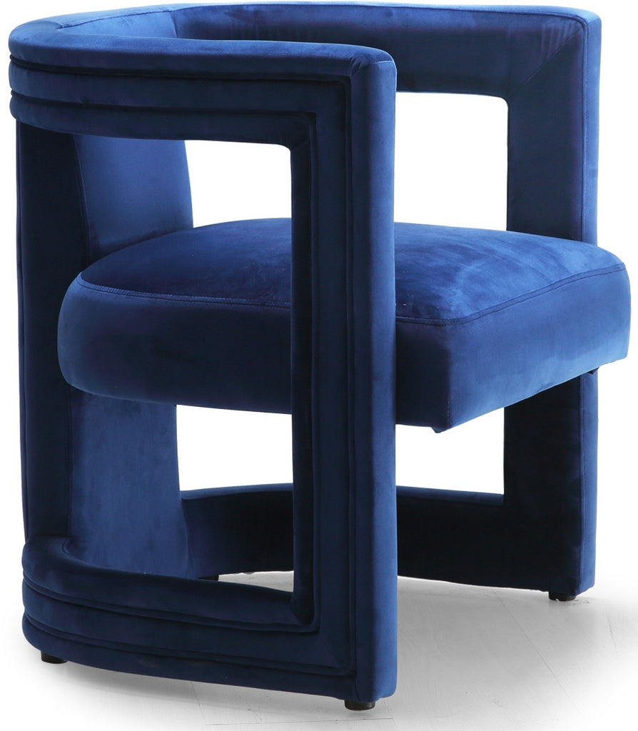 Doreen Accent Chair In Navy Velvet