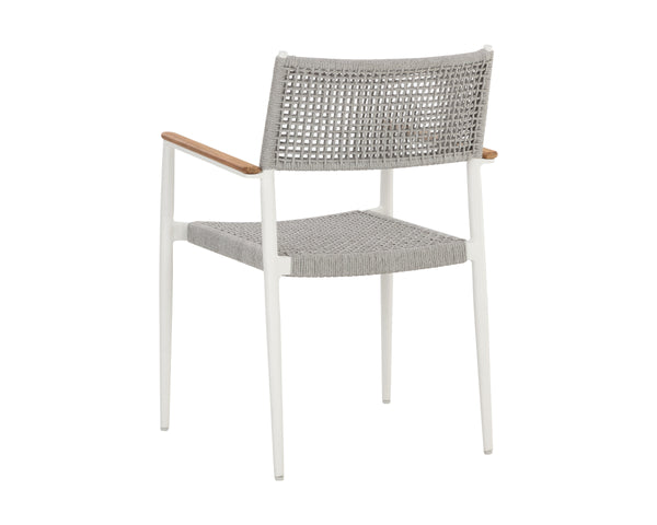 NAVA STACKABLE DINING ARMCHAIR - WHITE