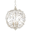 Crystal Bud Silver Orb Chandelier In Silver Granello