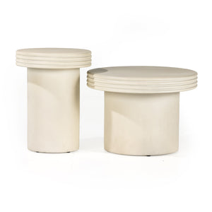 Grecia Outdoor End Table Set In White