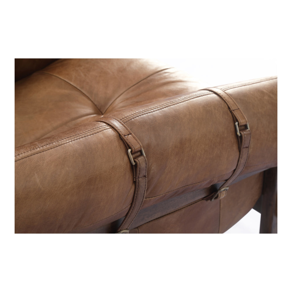Moe's Bellos Accent Chair in Top-Grain Brown Leather