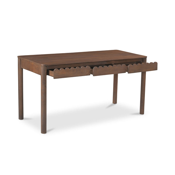 Moe's Wiley Desk with Scalloped Edges in Brown