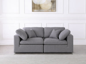 Carmen Cloud Modular Sofa In Grey Linen Fabric