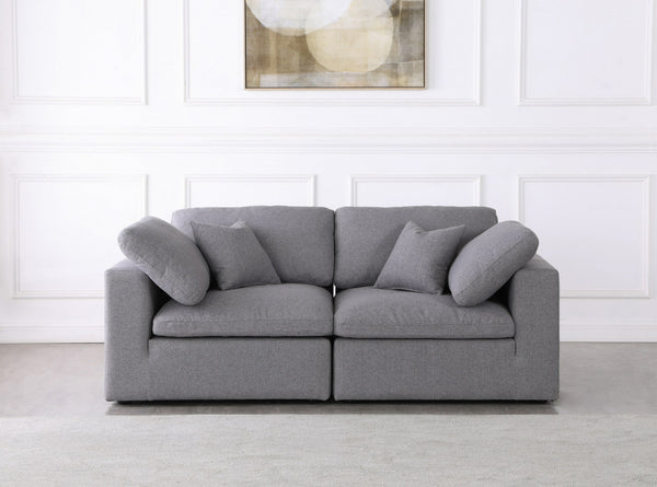 Carmen Cloud Modular Sofa In Grey Linen Fabric