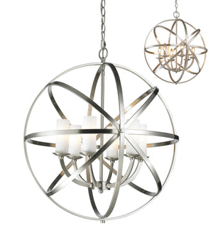 Aranya 6 Light Pendant in Brushed Nickel Finish