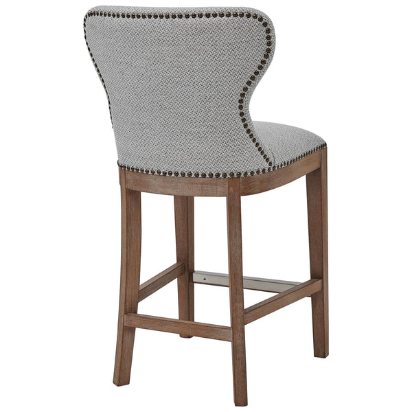 Dorsey Fabric Counter Stool Drift Wood Legs In Cardiff Gray 
