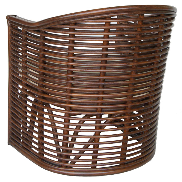Knox Rattan Tub Arm Chair In Earth Tone Brown
