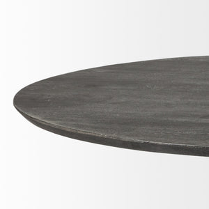 Maxwell 54" Brown Solid Wood Top Brown Metal/Wood Base Dining Table