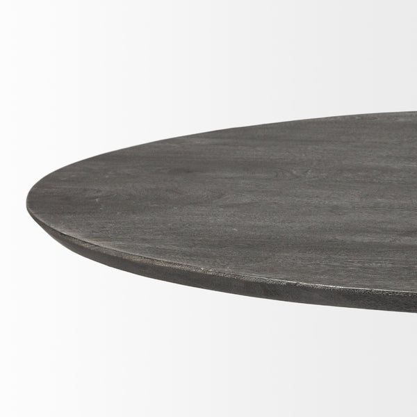 Maxwell 54" Brown Solid Wood Top Brown Metal/Wood Base Dining Table