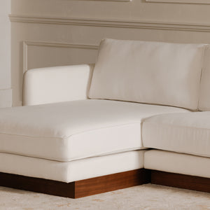 Vernon Left Sectional in White with Removable Cushions