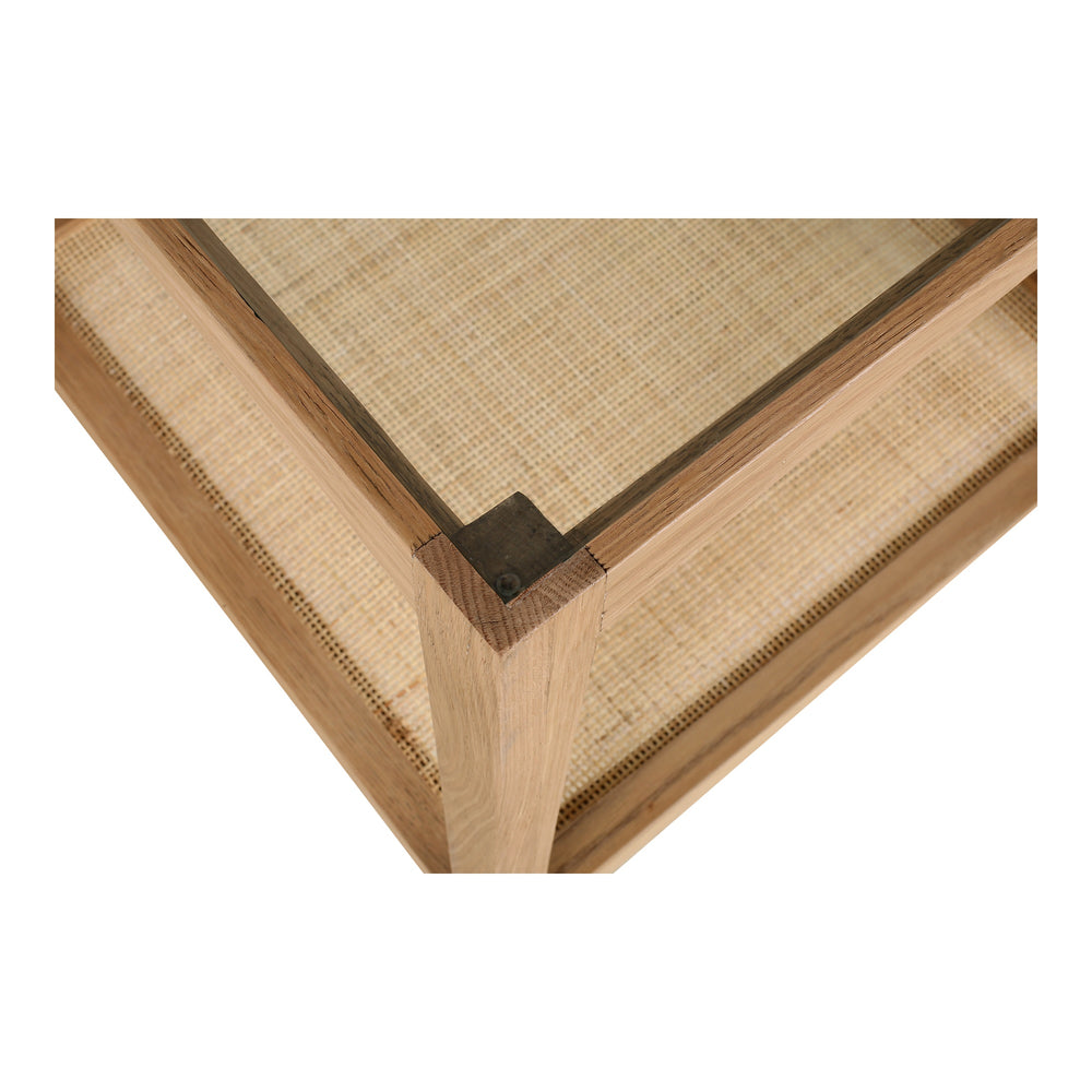 Moe's Harrington Side Table with Cane Shelf