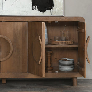 Vally Solid Wood 6 Drawer Buffet with Magnetic Doors