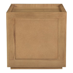 Plank Nightstand in Natural Oak with Storage Cabinet