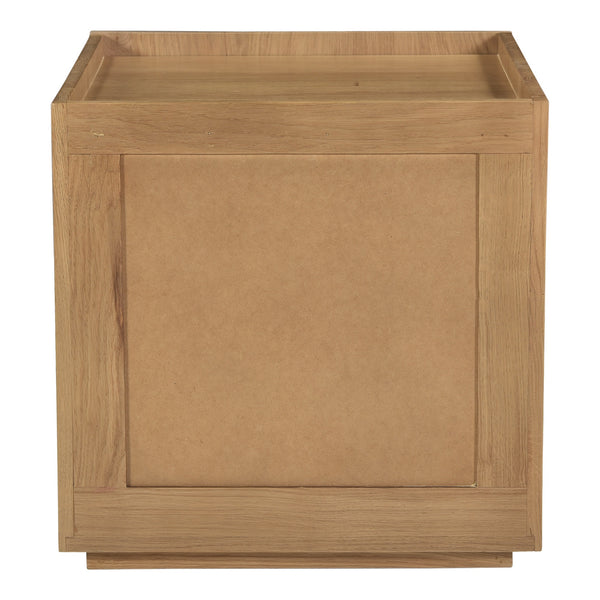 Plank Nightstand in Natural Oak with Storage Cabinet