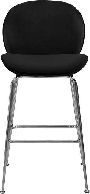 Luke Stool In Black Velvet and Chrome
