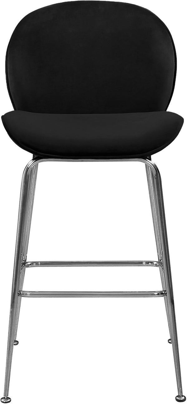 Luke Stool In Black Velvet and Chrome