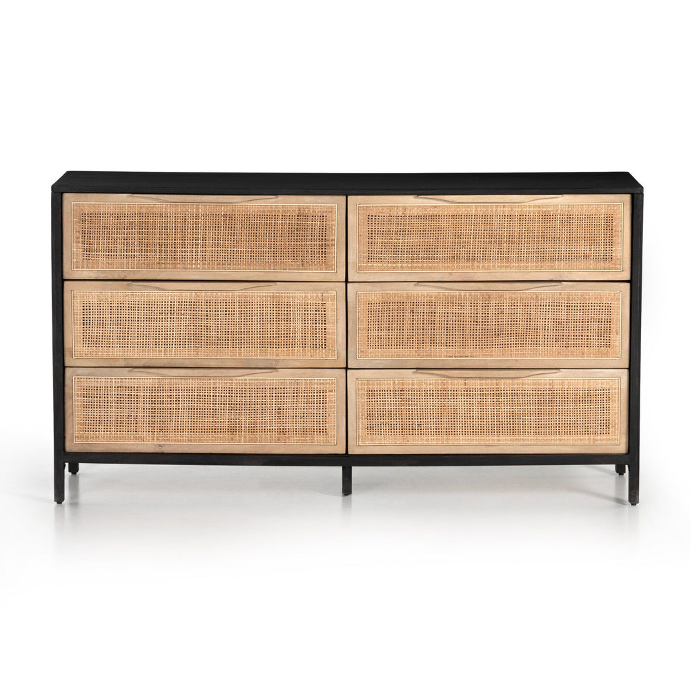 Sydney 6 Drawer Dresser - Natural Cane